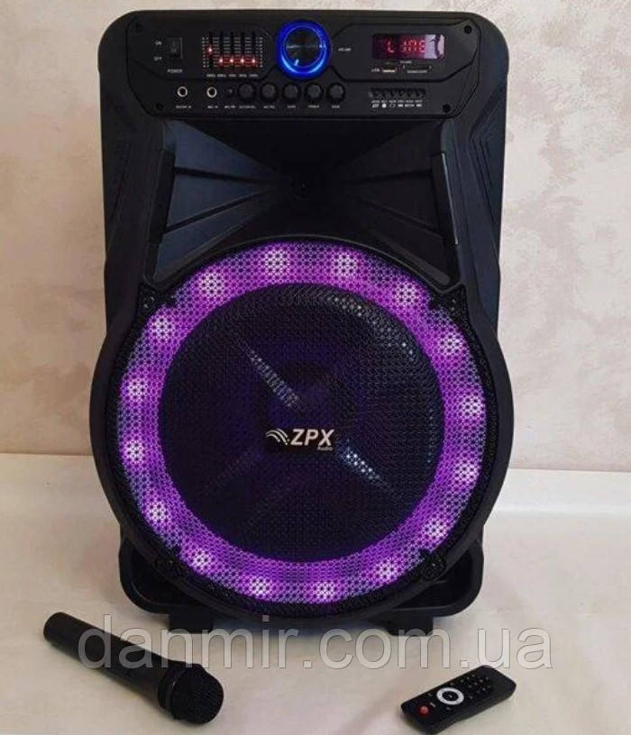 Портативна акустична система ZPX ZX-7772 з бездротовим мікрофоном 350 Вт