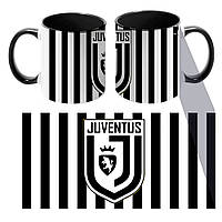 Чашка цветная черная ФК Ювентус Juventus Италия (zc0008)