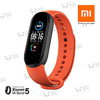 Оригинальный ремешок Xiaomi Mi Band 5 силиконовый браслет Сяоми Оранжевый / Черный (XMWD04HM BHR4597TY) 1428P