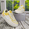 Жіночі кросівки кеди бежеві з жовтим, фото 2