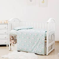 Детская сменная постель для кроватки Twins Premium Glamour Limited Лунно 3 элемента, мятный