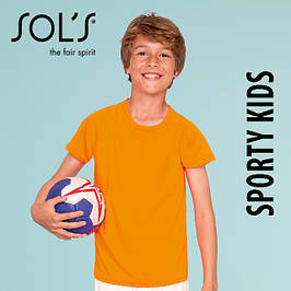 Дитячі спортивні футболки SOL'S SPORTY KIDS, Франція. 11 кольорів, від 6 до 12 років