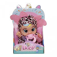 Маленькая пупс кукла с аксессуарами Розовый леопард 25 см. Хороший подарок для девочки 3 лет
