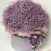 Фиолетовая гипсофила в шляпной коробке №3