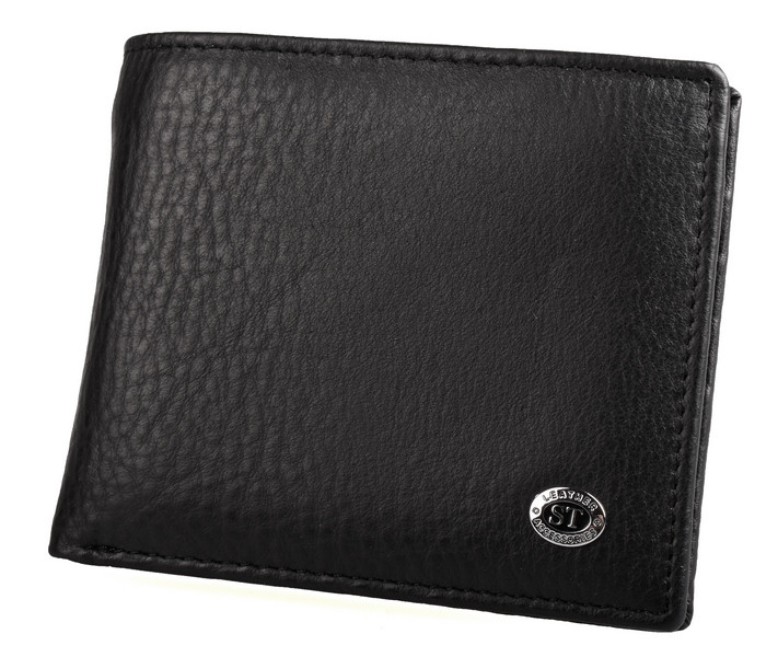 Чоловічий шкіряний гаманець з затиском ST на магніті, фото 1
