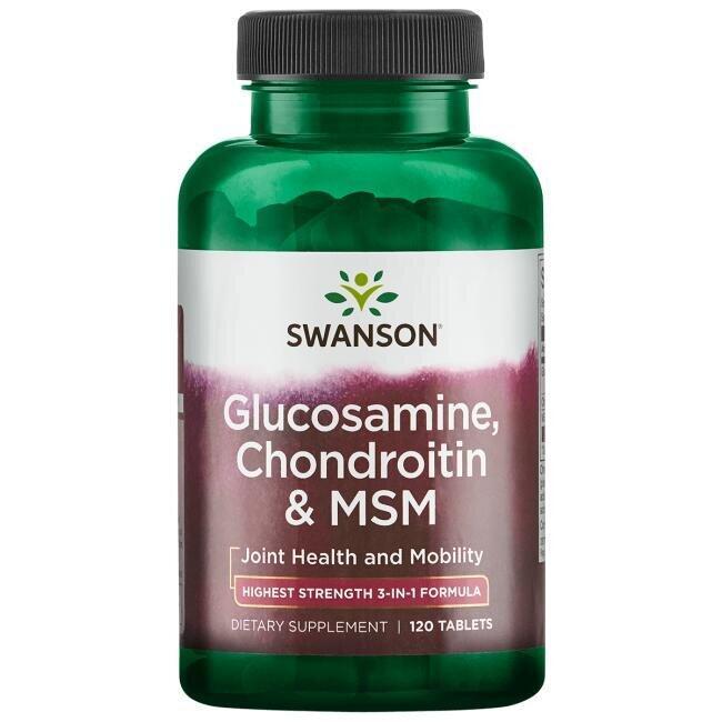 Препарати для відновлення суглобів і зв'язок Swanson Glucosamine Chondroitin MSM (120 таб) Оригінал! (340155)