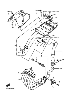 ATHENA S410485012050 Прокладка глушителя (46X50X34.5) Yamaha FZ6 2004-... (Yamaha 5EB-14714-01-00), фото 3