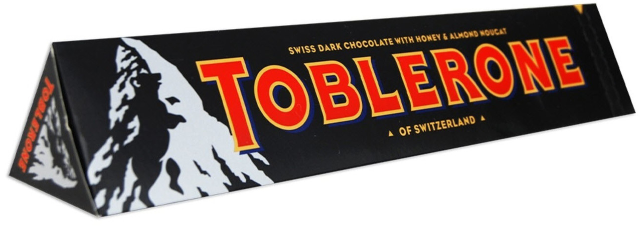 Шоколад Toblerone чорний з Медово-Мигдальною нугою 100g, Швейцарія