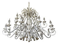 Люстра кованая Версаль 18 ламп Белая с золотом, крупногабаритная