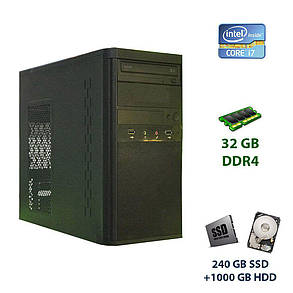 Комп'ютер Asus Tower/Intel Core i7-6700 (4 (8) ядра по 3.4 — 4.0 GHz) / 32 GB DDR4 / 240 GB SSD+1000 GB HDD, фото 1