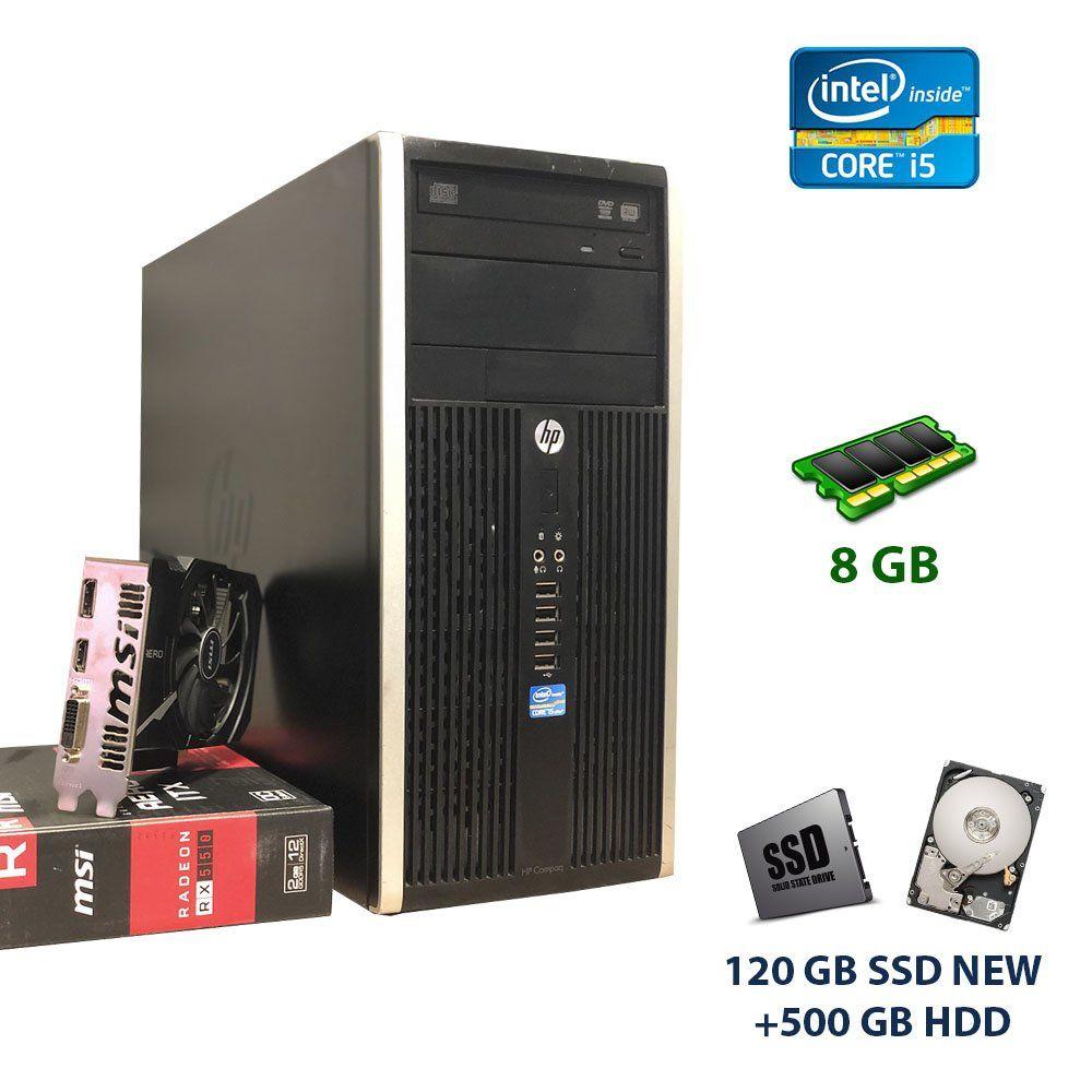 HP Compaq dc8300 Elite Tower / Intel Core i5-3470 (4 ядра по 3.2 - 3.6 GHz) / 8 GB DDR3 / 120 GB SSD NEW+500