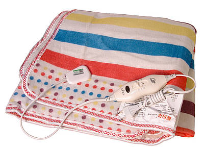 Электропростынь зігріваюча простирадло електрична з сумкою Electric blanket 150170 різнобарвний смужки