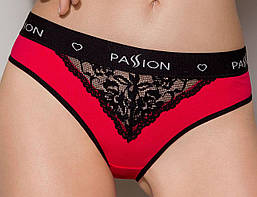 Трусики з широкою гумкою та мереживом Passion PS001 PANTIES M Червоний/Чорний ( SO4168 ) Feromon