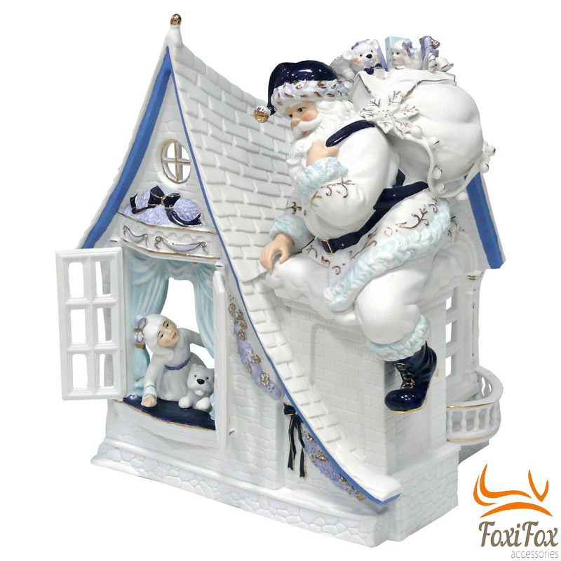 Новорічна порцеляновий фігура "Санта Клаус на даху"