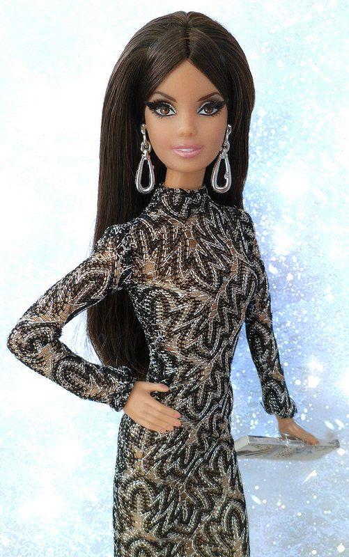 Барбі з війками Блиск Міста Barbie The Look Lace Dress, фото 1