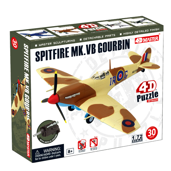 Об'ємний пазл Літак Spitfire MK. VB Gourbin у масштабі 1/72. 4D Master 26909