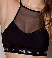 Спортивный топ с прозрачной вставкой Passion PS006 TOP black, size M (секс-белье)