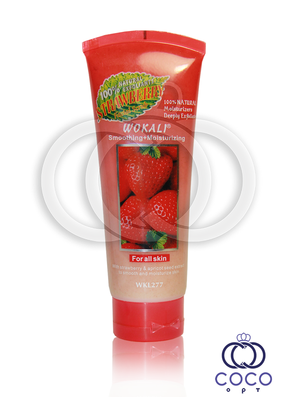 Скраб для особи Wokali Smoothing+Moisturizing Strawberry з екстрактом полуниці 120 гр