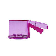 Кружка-сито пластмасова з кришкою для борошна Frico Fru-511 малинова