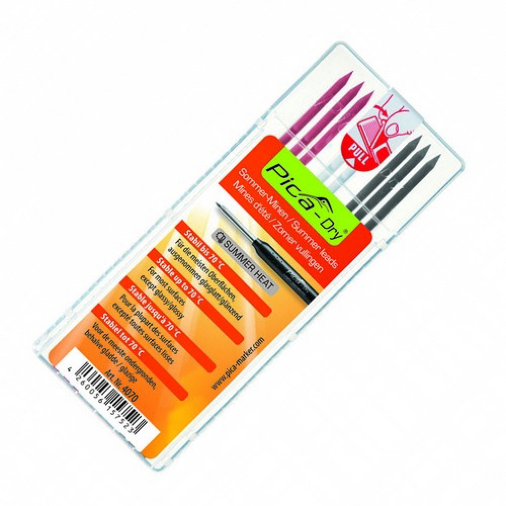 Змінні грифеля 4070 для PICA Dry "Summer Heat" три кольори 8 шт (червоний, білий, сірий), фото 1