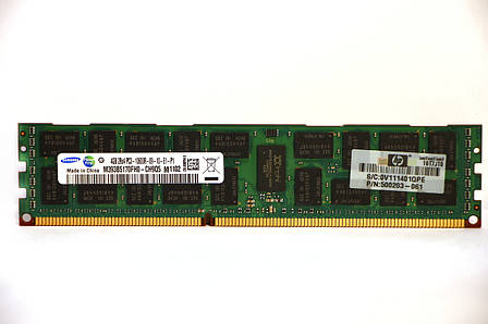 Оперативна пам'ять для сервера DDR3 4GB 2Rx4 PC3-10600R (1333MHz) DIMM ECC Reg CL9, Samsung, фото 1