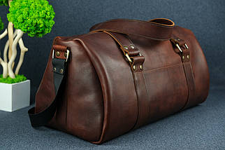 Шкіряна сумка Travel дизайн №80, натуральна шкіра італійський Краст, колір Вишня, фото 3