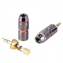 Штекери металеві під пайку R Connector Jack 3.5 мм, TRS 3 pin (комплект 2 шт), фото 3