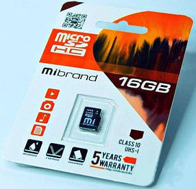 Картка пам'яті Mibrand microSDHC (UHS-1) 16 GB Class 10