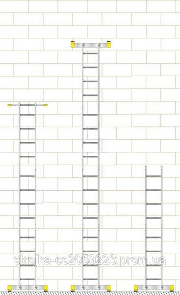 Лестница трансформер алюминиевая профессиональная четырехсекционная шарнирная 4 x 4 ступени - фото 5 - id-p1351723397