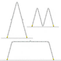 Драбина - трансформер алюмінієва профессійна чотрьохсекційна шарнірна 4 x 4 сходинки, фото 2