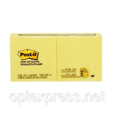 3М Post-It Z-образні стікери R330 76х76 мм 6 блоків 100 л жовті