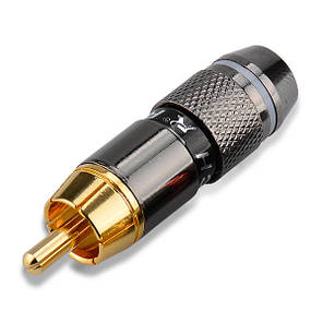 Штекер металевий RCA під пайку R Connector FreeEnd - RCA Male Black, фото 2