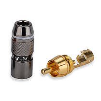 Штекер металевий RCA під пайку R Connector FreeEnd - RCA Male Black, фото 3