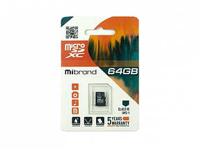 Картка пам'яті Mibrand microSDXC (UHS-1) 64 GB Class 10