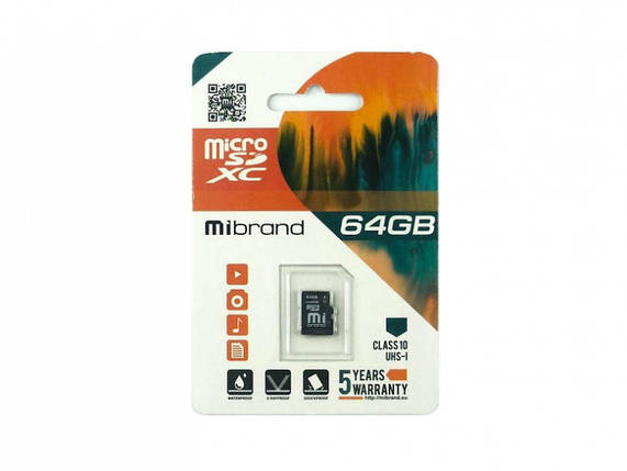 Картка пам'яті Mibrand microSDXC (UHS-1) 64 GB Class 10, фото 1