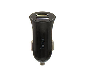 Зарядний пристрій авто. Hoco №UC204 2USB 2.4A black