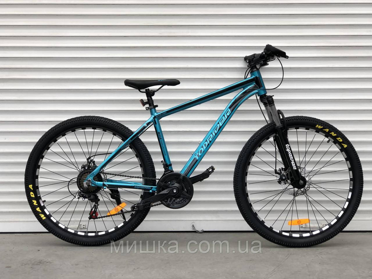 Велосипед алюмінієвий гірський TopRider-680 26" рама 17", синій, фото 1