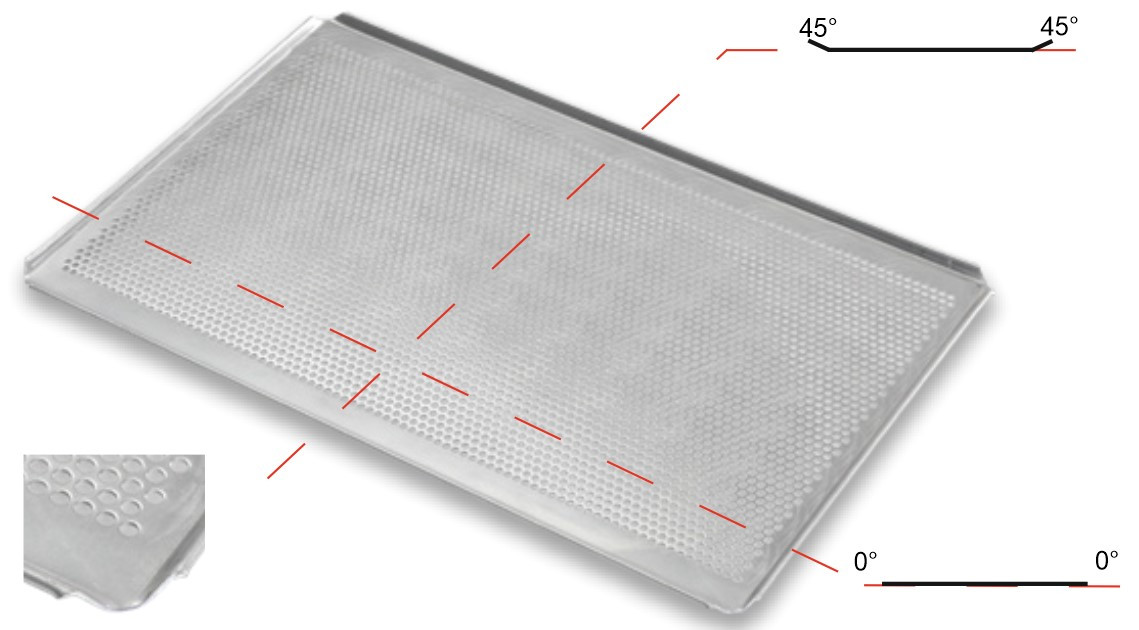 Деко 470х330 мм,  перфорований з 2-ма бортами без кутів  (Magorex)