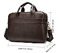 Чоловіча шкіряна сумка портфель для документів Marrant - коричневий, фото 7