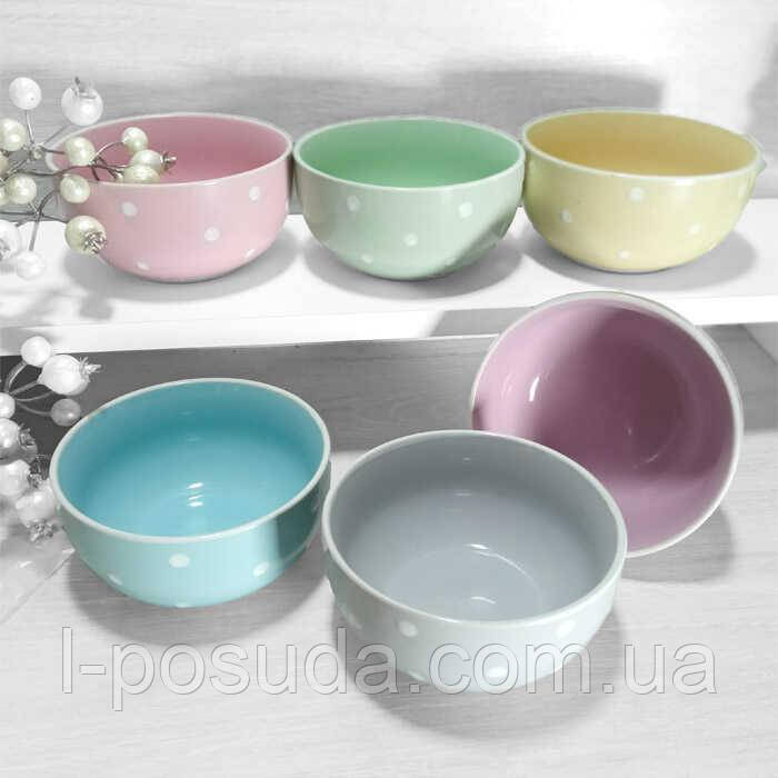 Піала Керамічна "Горох-Пастель" 500мл (сіра), фото 1