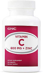 GNC Vitamin C 600 mg with Zinc, Вітамін C і Цинк (100 таб.)