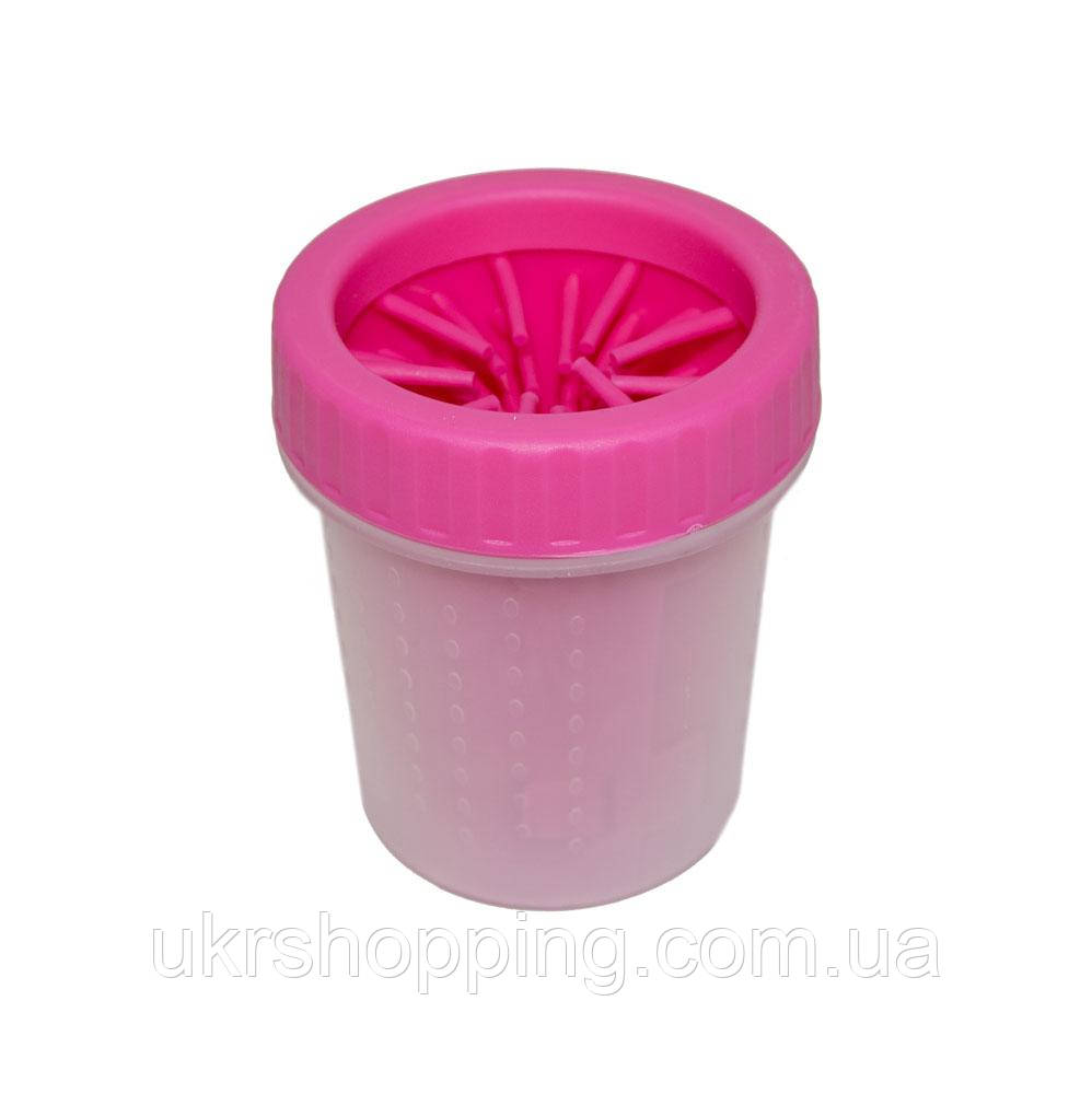 Лапомойка для собак Soft Gentle Silicone Bristles розовый (0490), стакан для мытья | мийка для лап (SH) - фото 3 - id-p1351819058