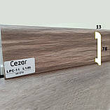 Плінтус удароміцний Cezar ELEGANCE LPC-11-L146 із дюрополімеру, висота 78 мм. Береза сандала, фото 2