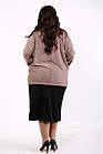 Чорна довга спідниця жіноча пряма трикотажна класична великого розміру 42-74. 01748-1, фото 4