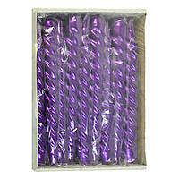 Свеча крученая перламутровая фиолетовая упаковка 45 штук