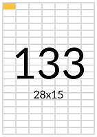 Самоклеящаяся бумага А4 (матовая) - 133 этикеток на листе. Размер: 28х15 мм.