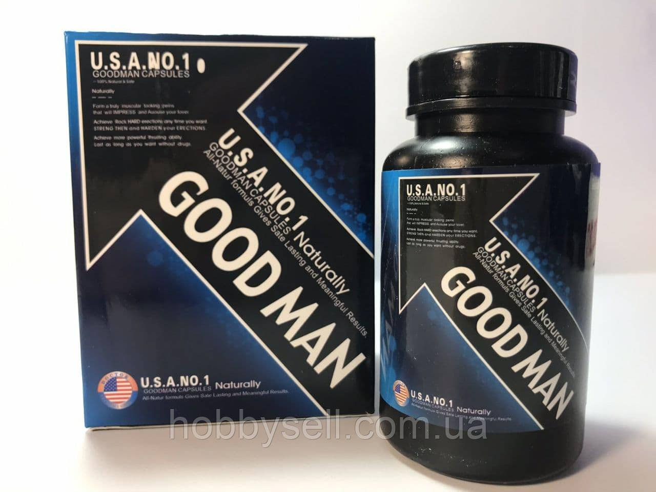 Чоловічі препарати для підвищення потенції Goodman 60 капсул Кошти для потенції чоловіків (Чоловічий збудник), фото 1