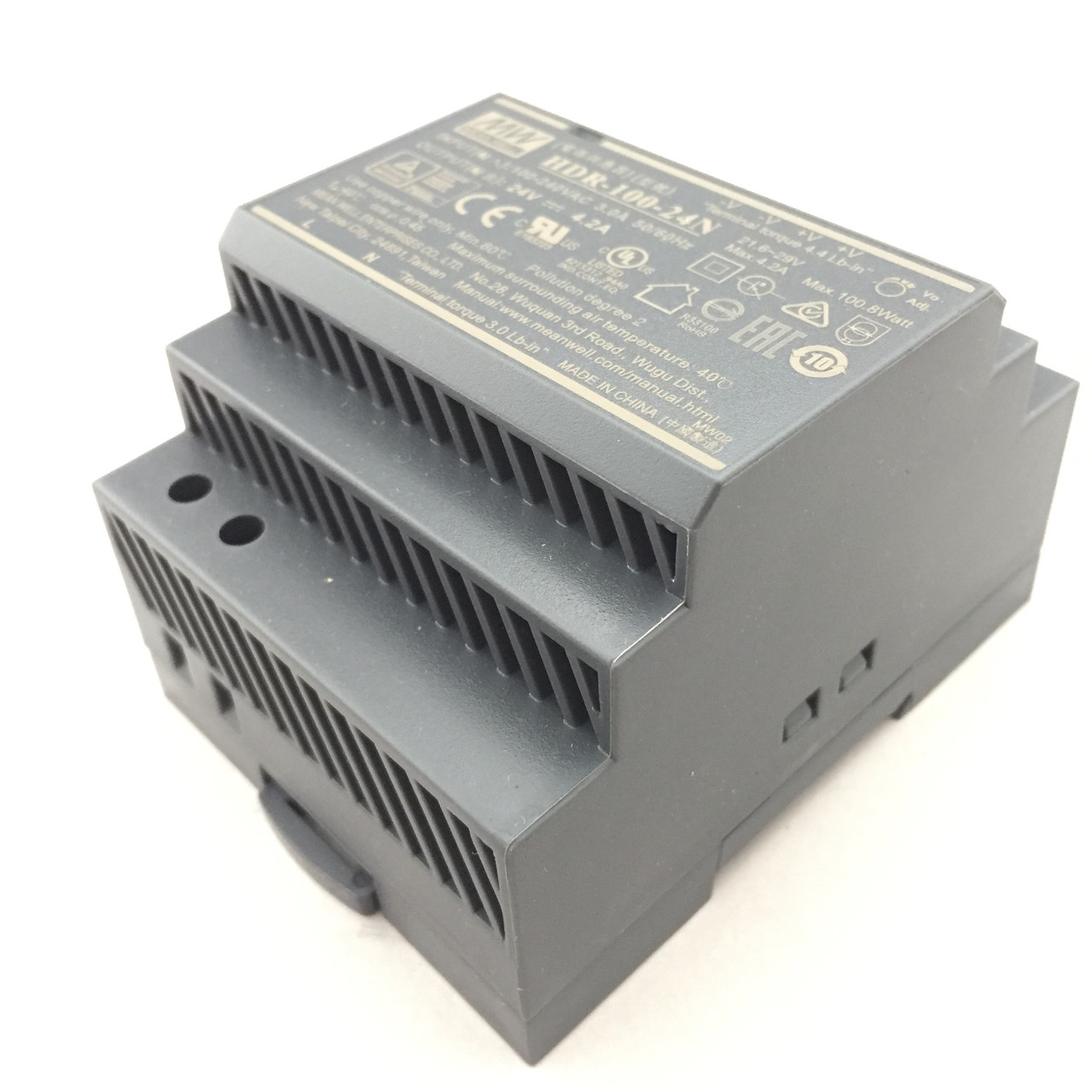 Уцінка! Блок живлення на дін рейку MEANWELL 100Вт 24В HDR-100-24N. Блок живлення 24В на DIN рейку., фото 1