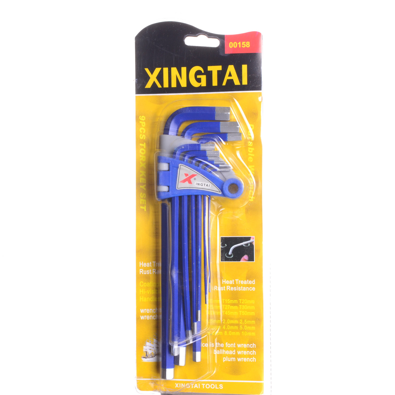 Набір шестигранних ключів Torx 9шт Xintai 00156 двосторонні, міцна сталь