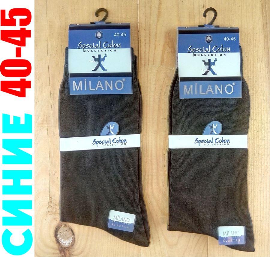 Турецькі шкарпетки чоловічі демісезонні "Milano" Special Coton 40-45р. сині НМП-23123